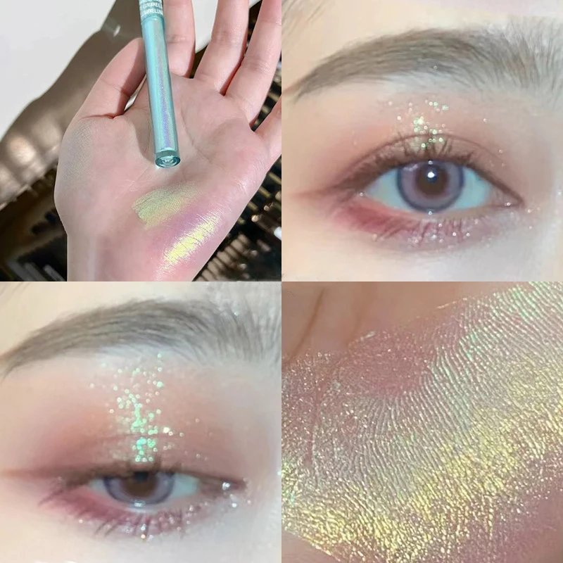 Glitter Highlighter Liquid Eye Shadow Multichrome Shimmer Eyeshadow Chameleon Eye Makeup High Gloss Pearl Shiny Eye Shadow