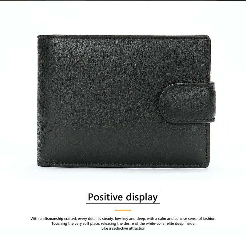 Luufan Soft Genuine Leather Short Wallet Black Men Women RFID Blocking Credit Card Holder Coin Purse Business Clutch Wallet