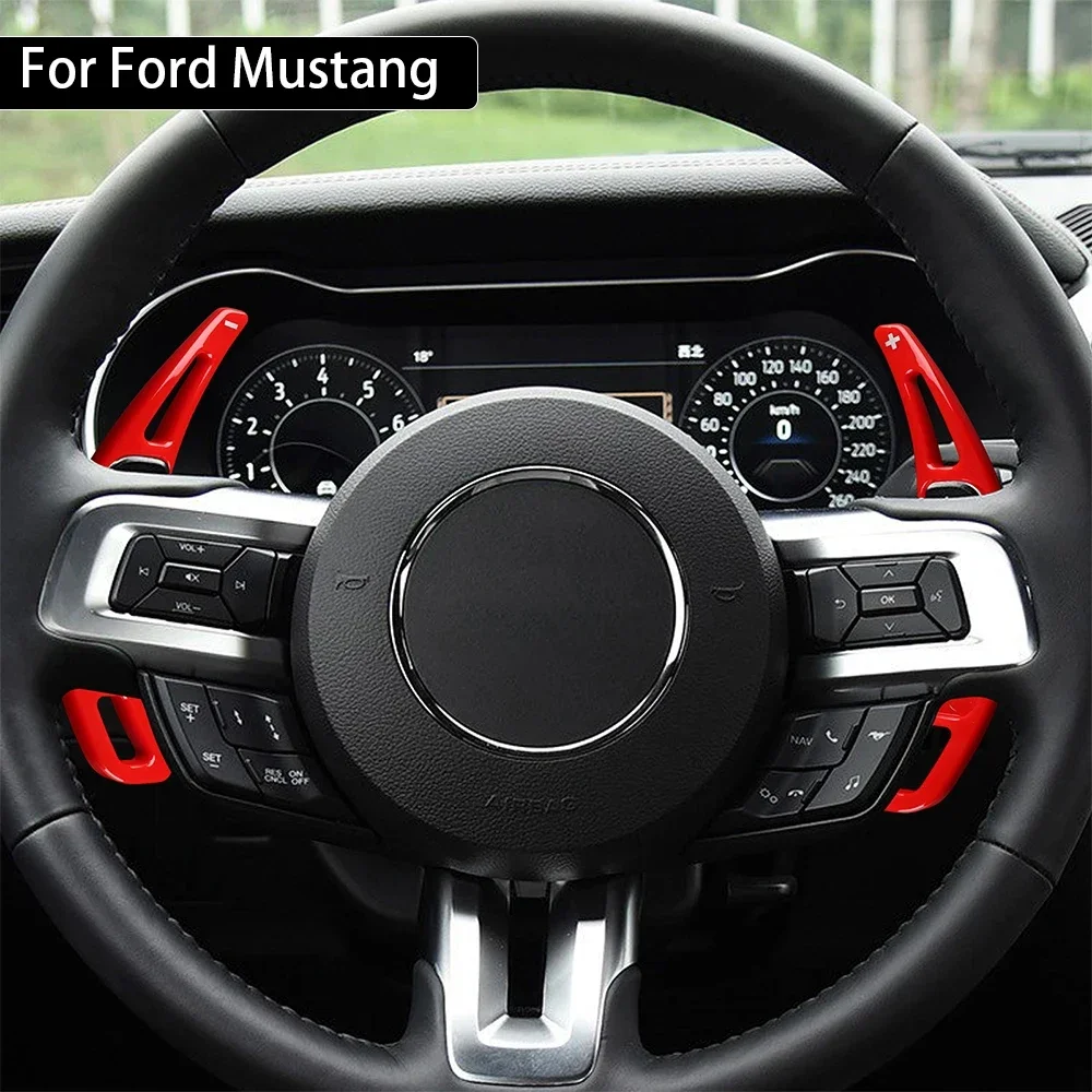 Car Steering Wheel Paddle Shifter Cover ABS Trim for Ford Mustang 2015 2016 2017 2018 2019 2020 2021 2022 2023 Auto Accessories - view 4