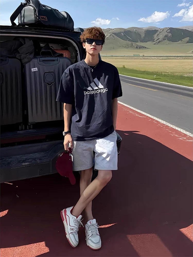 

Lightweight Fitn Baskeall orts Men's Summer Running Not Knee-Length Five-Part ey-White American Sle Sweatpants