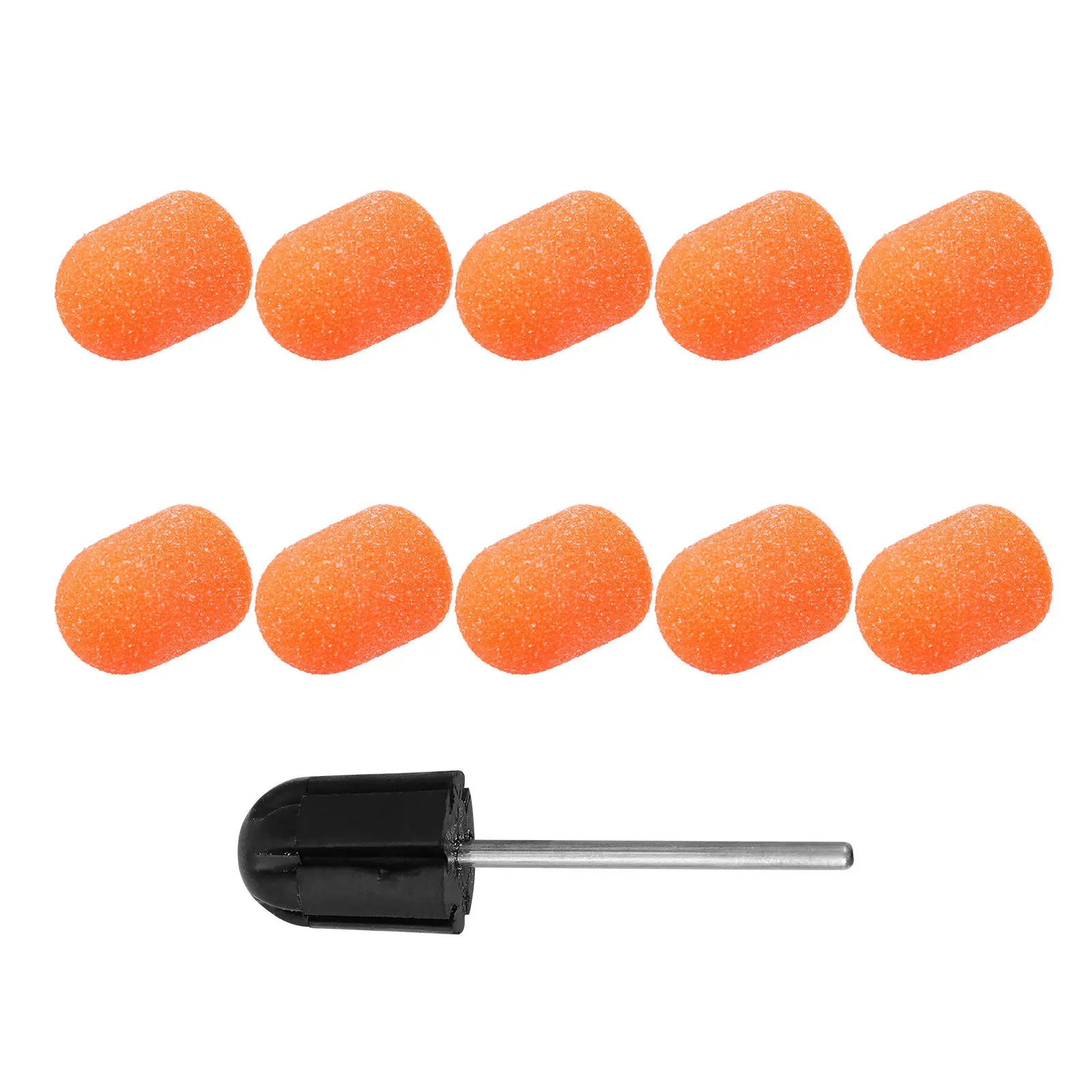 10Pcs Nail Sanding Cap Manicure Polishing Tool Wear Resistant Rust Proof Nail Grinding Head Kit Sanding Cap Manicure Tool