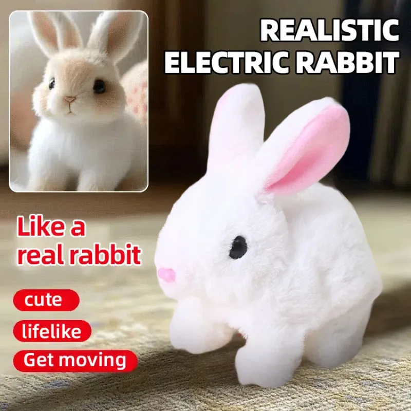 Electric Bunny Doll Plush Simulation Cute Rabbit Interactive Toys Walking Dolls Children's Accompany Birthday Gift