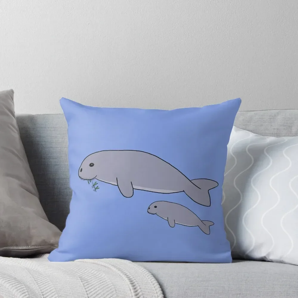 Dugong Mother and Child Throw Pillow Sofa Decorative Covers Pillow Cover Elastic Cover For Sofa Couch Pillows pillow