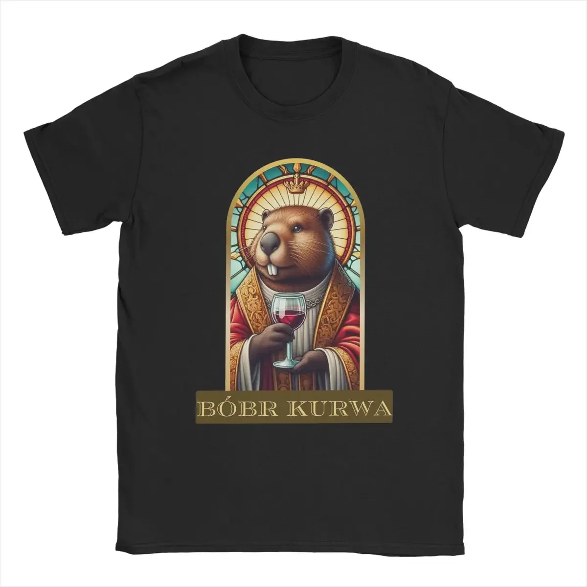 Casual Saint Kurwa Bobr Bober Beaver Boberek T-Shirts Men Pure Cotton T Shirt Short Sleeve Tee Shirt Graphic Printed Clothing