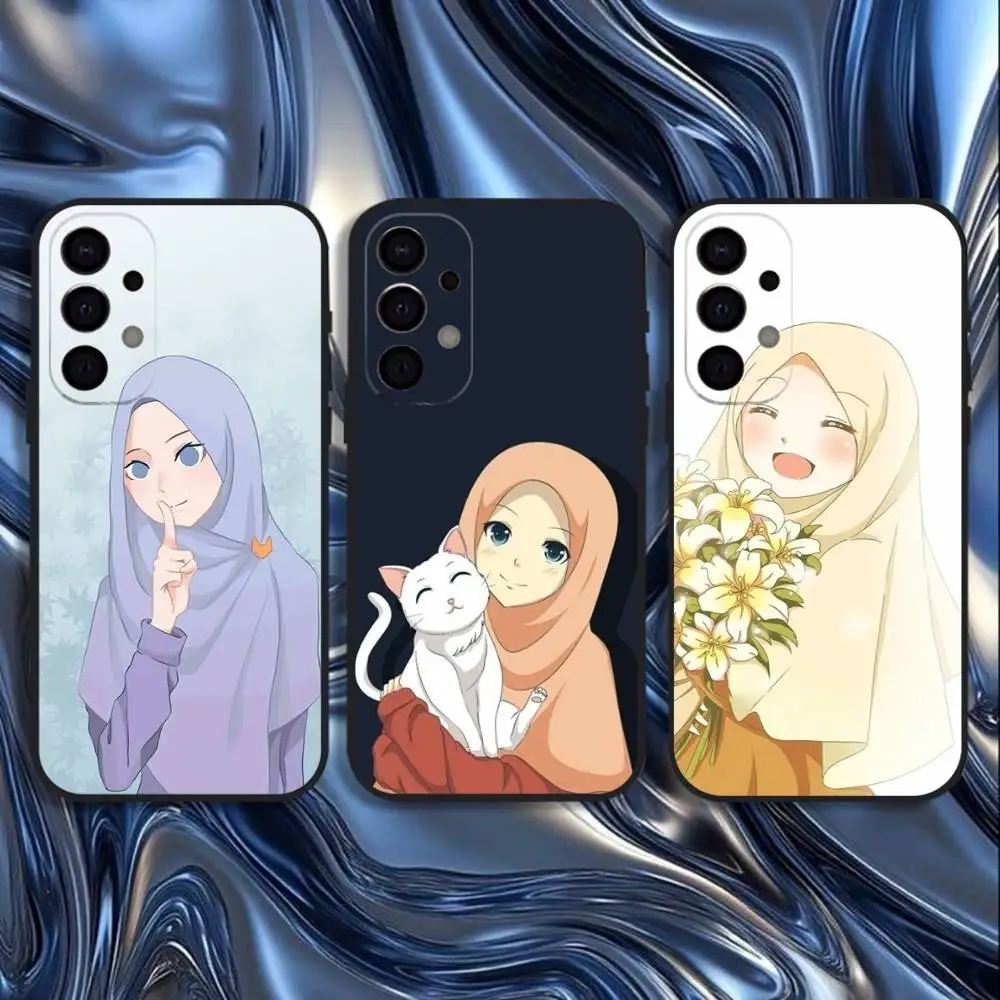 

Muslim Arabic Hijab Gir Phone Case For Samsung S25,S24,S21,S22,S23,S30,Ultra,S20,Plus,Fe,Lite,5G Black Cover