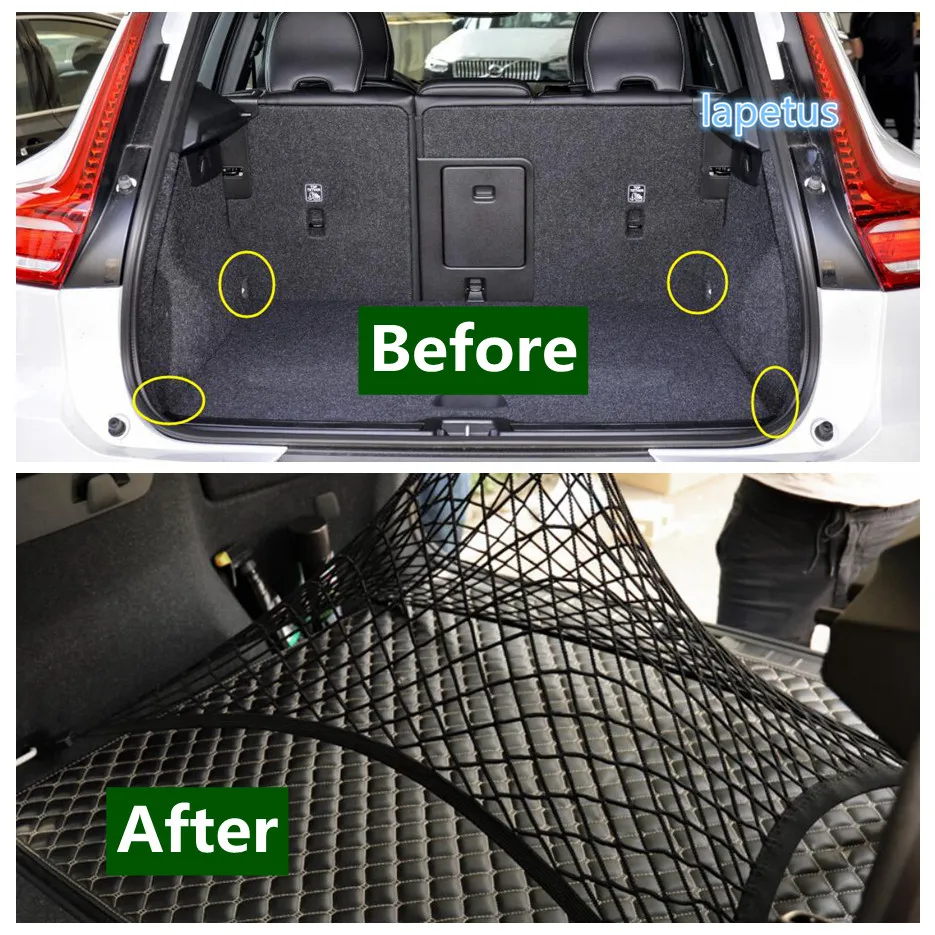 Trunk Rear Storage Cargo Luggage Mesh Net Holder With 4 Hooks Cover Fit For VOLVO XC40 2018 - 2024 Car Accessories