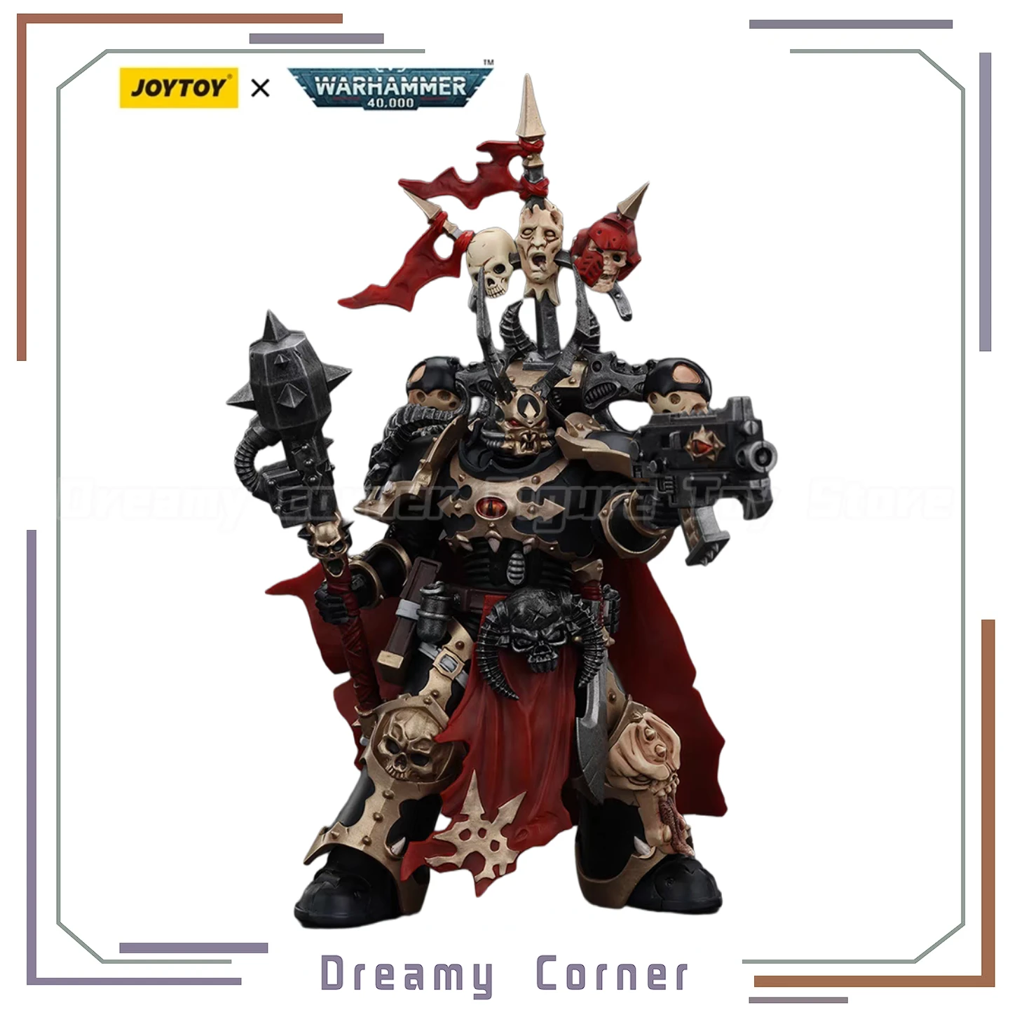 

【In Stock】JOYTOY Warhammer 40K Chaos Space Marines Black Legion Choose Champion with Bolter and Power Maul 1/18 Action Figure