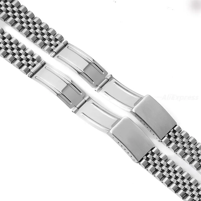 Curved End Metal Strap for Rolex DATEJUST for Seiko Watchbands 18mm 19 20mm 21mm Solid Stainless Steel Band for Jubilee Bracelet