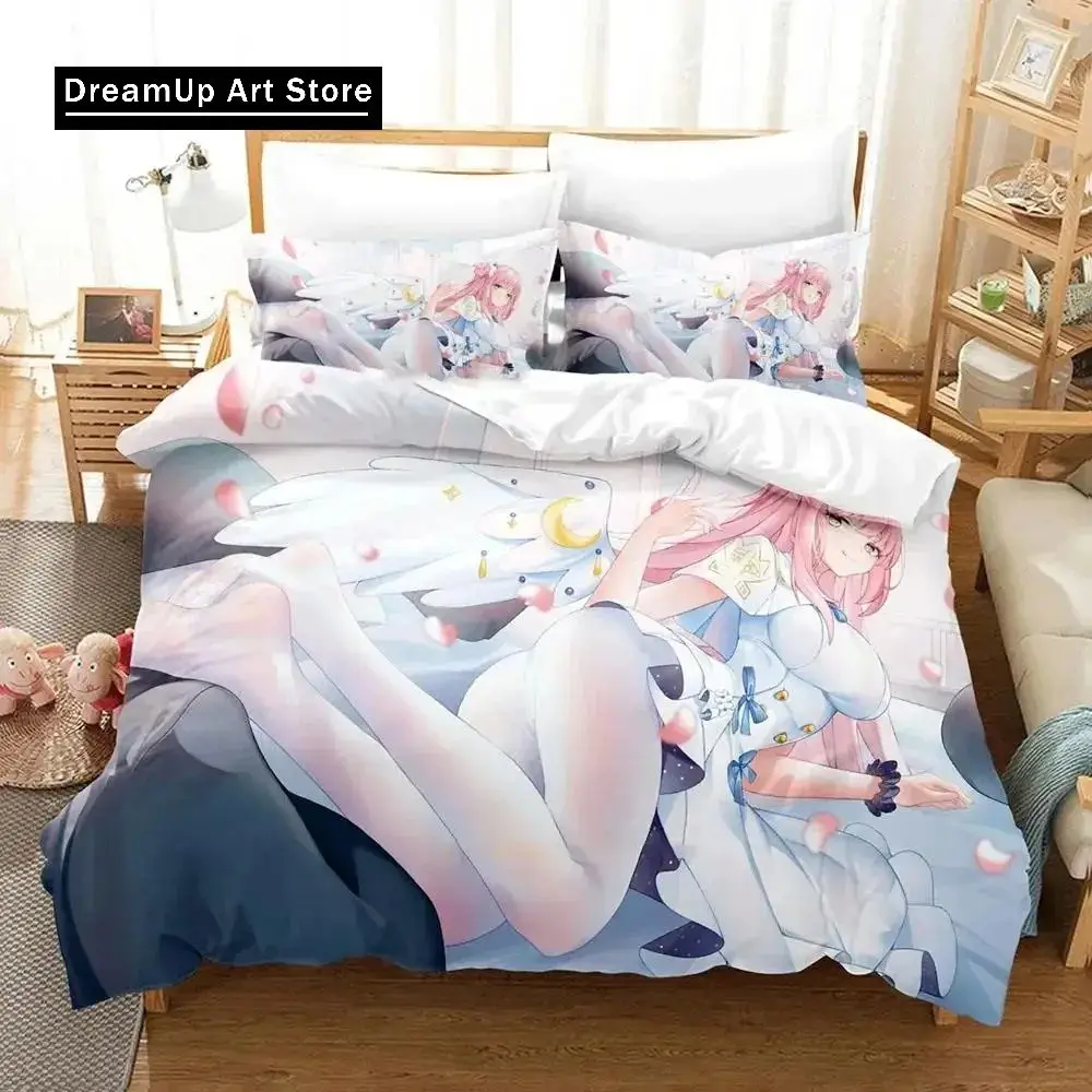 Anime Misono Mika Blue Archive Bedding Set Duvet Cover Bed Set Quilt Cover Pillowcase Comforter king Queen Size Boys Adult