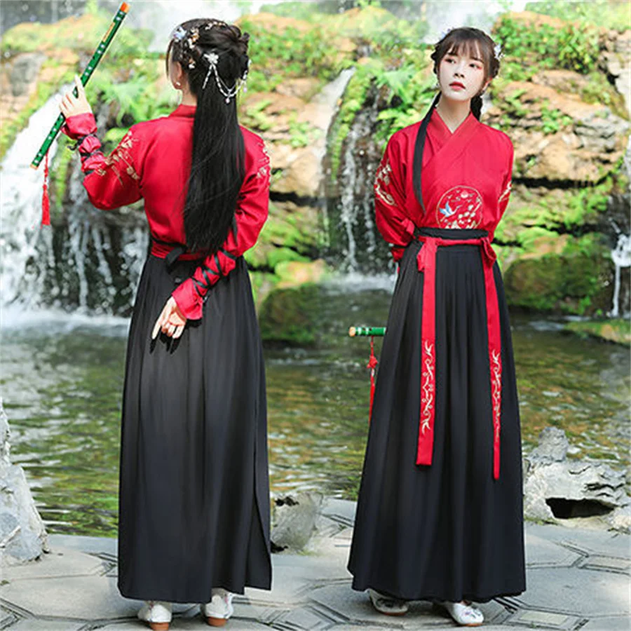 Ancient Chinese Dress Hanfu Men Traditional Embroidery Dresses China Style Martial Arts Cosplay Costume Kimono Student Uniform