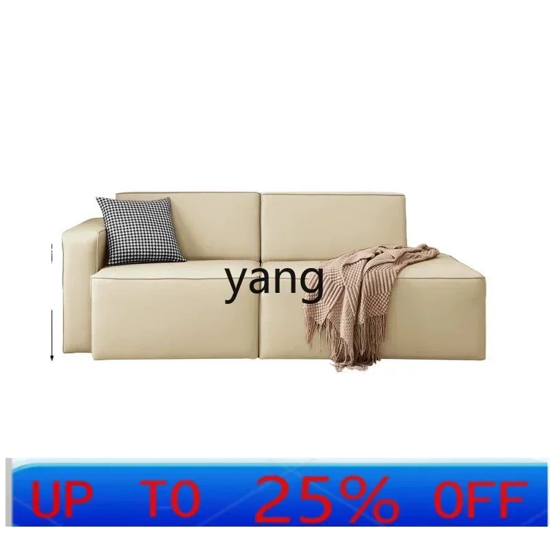 LMM simple cat scratching leather sofa small apartment living room tofu block leave-in leather sofa