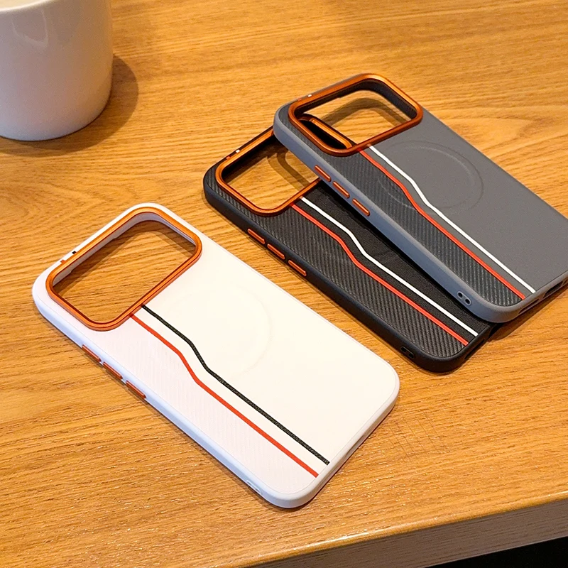 Etui na Xiaomi POCO F8 Pro F8 Ultra Luksusowe Twarde PU Magnetyczne Bezprzewodowe Ładowanie Ochronne Plecki na Telefon Redmi K90 Pro Max — zdjęcie produktu 5