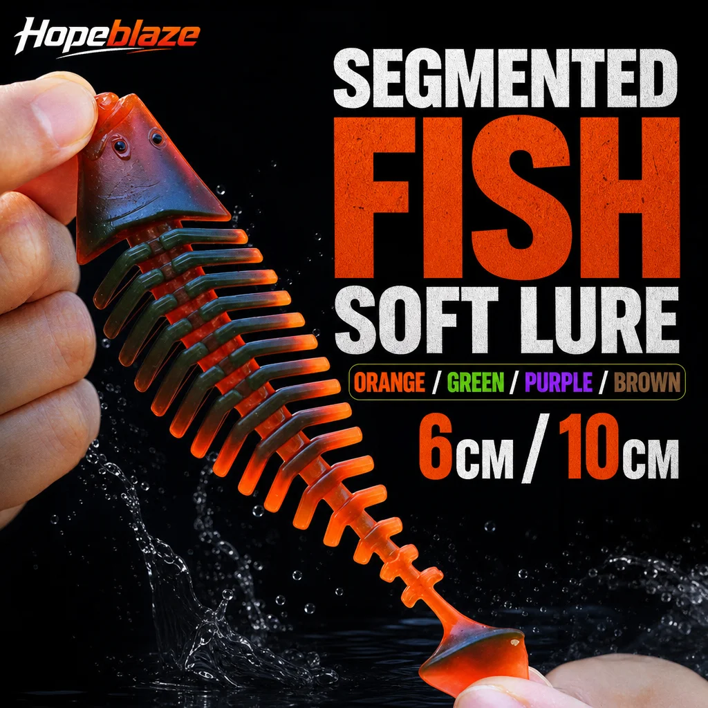 17-Segment schwimmfähiger TPE-Soft-Swimbait mit T-Schwanz, 6cm/9,8cm, rig-kompatibel für Barsch, Hecht, Zander, Zackenbarsch, Küstenfischerei-Köder