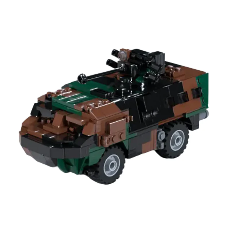 T20-13 Wheeled Armored Car Model MOC Building Bricks War Equipment Modular Technology Gifts Holiday Assemble Children Toys Suit