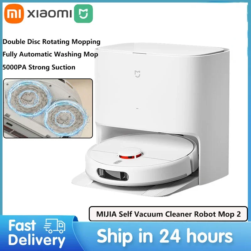 New Xiaomi Self Cleaning Vacuum Robot Mop 2  Smart  Robot Vacuum Cleaner Tools 5000PA Surging Fan LDS Navigation OTA Upgrade