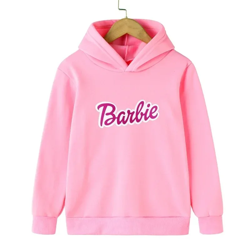 

Autumn Fashion Love Barbie Print Boys Girls Sweater Long Sleeve Kids Kawaii Sweatshirt Hooded Hoodies Child Adult Sweatshirt