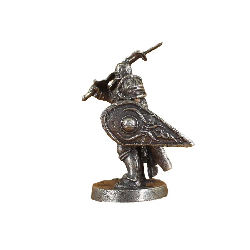 Figurki pancernych wojowników Vintage Solid Cupronickel Model żołnierza Kreatywne miniaturowe ozdoby Akcesoria Elementy do gier planszowych