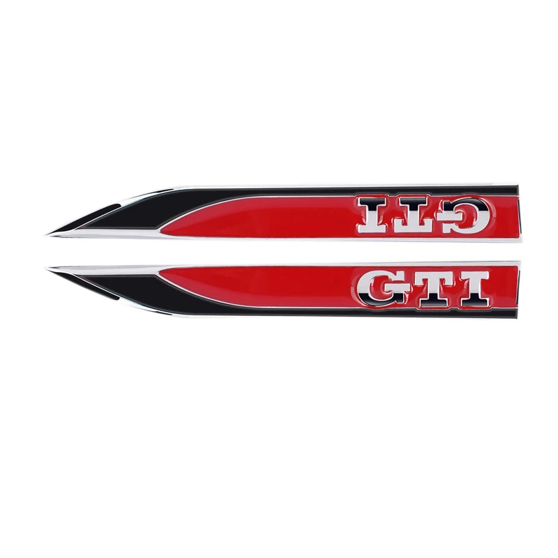 2PCS Car 3D Metal GTI Logo Body Fender Side Emblem Sticker For Volkswagen GTI Polo Passat Magotan Tiguan Jetta CC Golf MK6 7 MK8