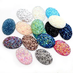 New Fashion 10pcs 18x25mm Mixed Colors Natural ore Style Flat back Resin Cabochons For Bracelet Earrings accessories