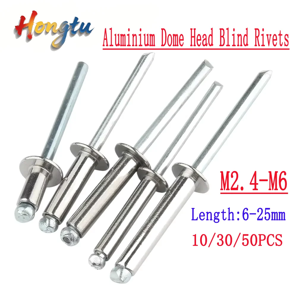 

10 - 50Pcs M2.4 - M6 Aluminium Dome Head Blind Rivets