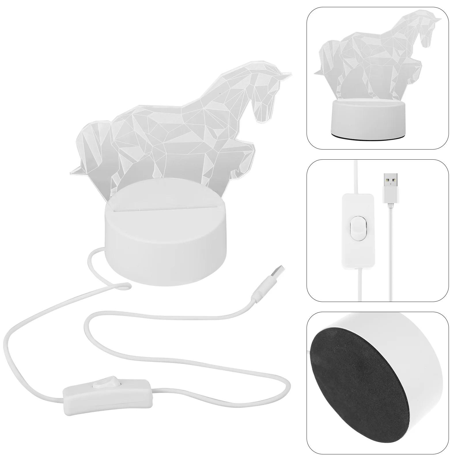 3D ضوء الليل الحيوان تصميم رائعة النهار الديكور ضوء الليل الدافئ USB بالطاقة LED مصباح بصري 3D مصباح بصري