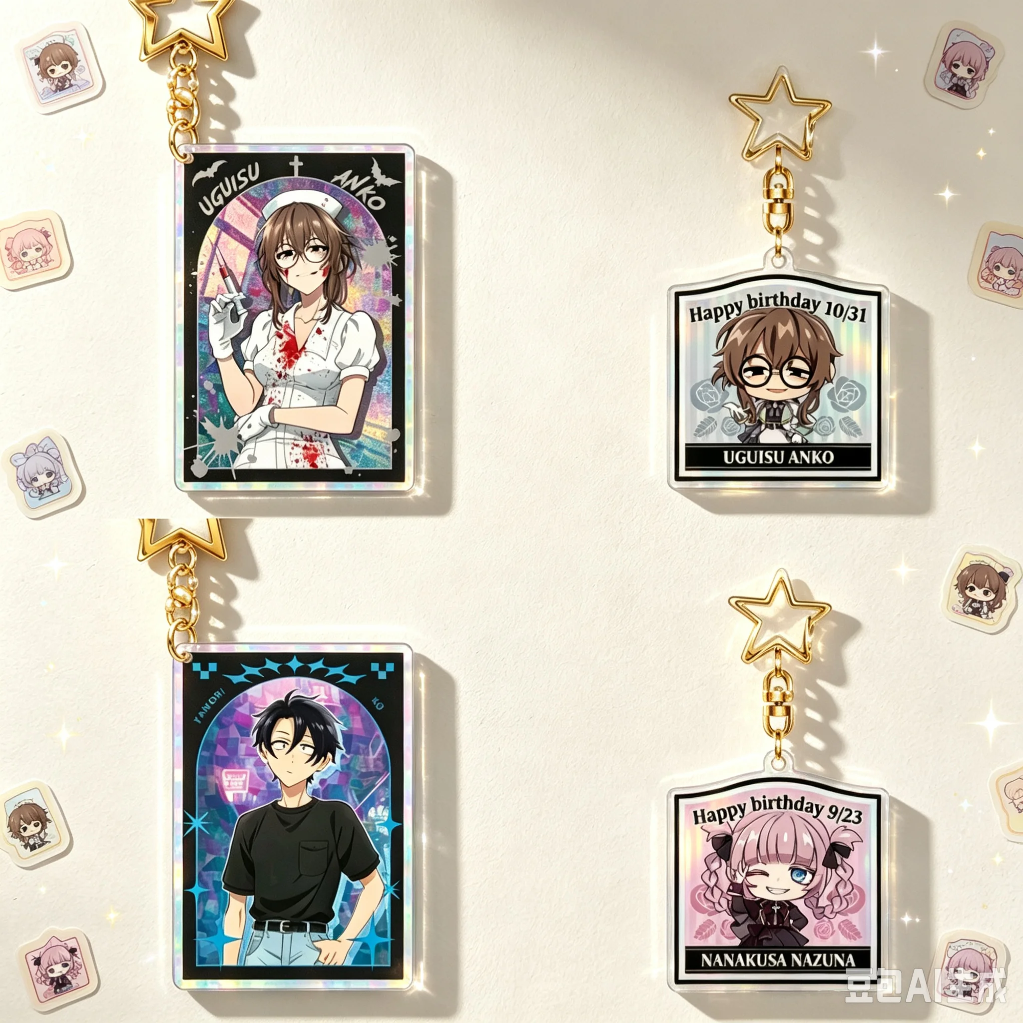 Backpack Pendant Anime Call Of The Night Acrylic Stand Figure Display Anime Keychain Goods Desk Decoration Ornament Accesorios