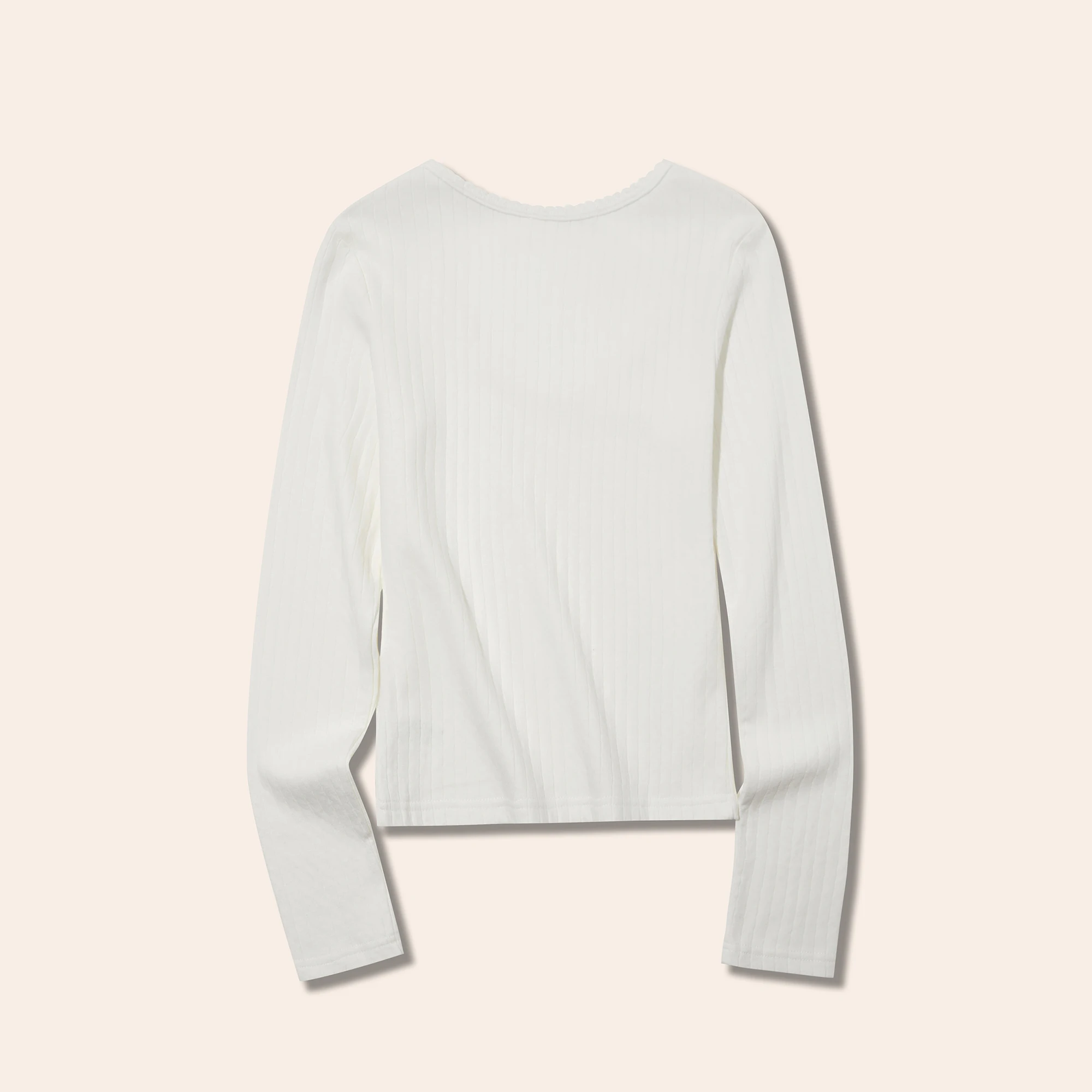 YESCCI Long Sleeve T-Shirt U Neck Soft Stretch Knit Elegant Solid Color Commute Versatile Layering Autumn New T-shirt S56121628