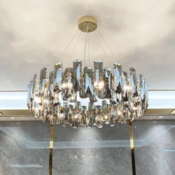 Postmodern Light Luxury LED Crystal Chandelier Atmosphere Dining Room High-end Home Bedroom Kitchen Living Room Pendant lights