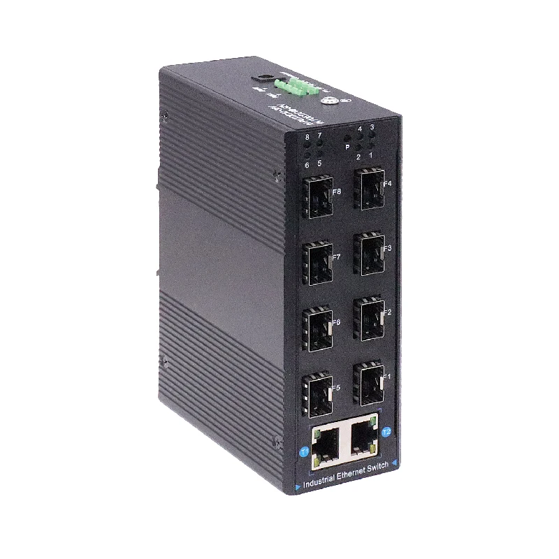 JT-COM Gigabit 8G2E SFP industriële kwaliteit switch.plug en play.8*1000Mbps SFP-poorten+2*1000Mbps RJ45-poorten