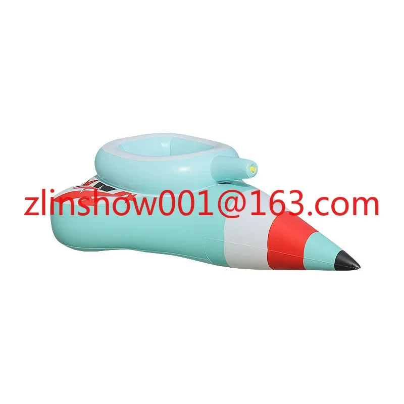 Inflatable water jet tank, aircraft cannon shape