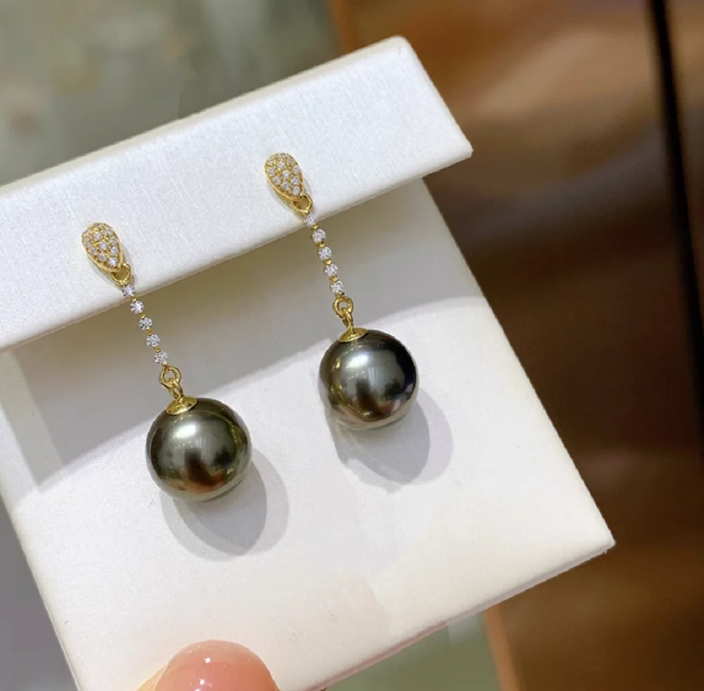 

New product earrings AAAA 11-12mm natural South Sea round pearl earrings 925s