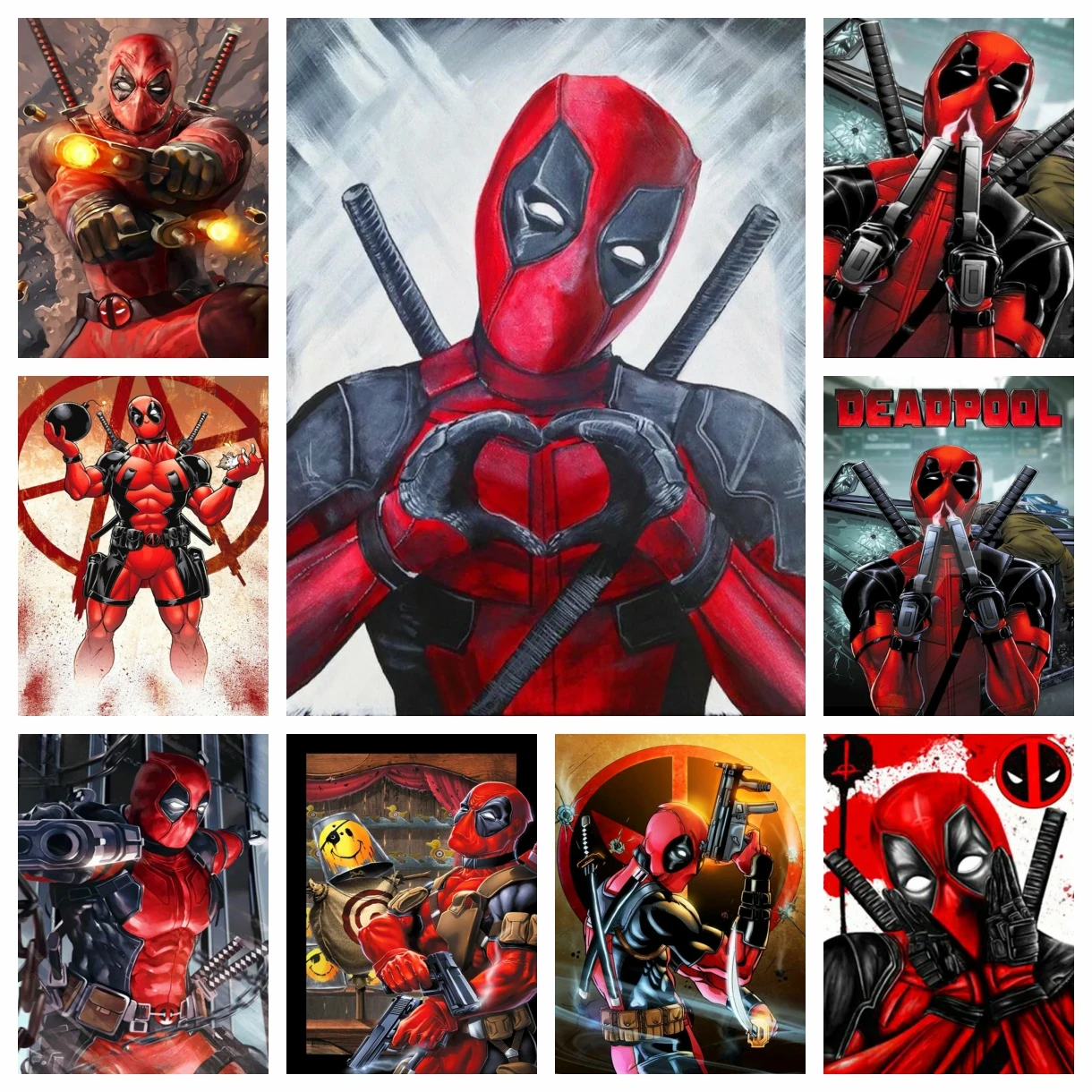 5D DIY Diamond Painting Deadpool Full Round Diamond Mosaic Marvel Home Decor Perfect Gift