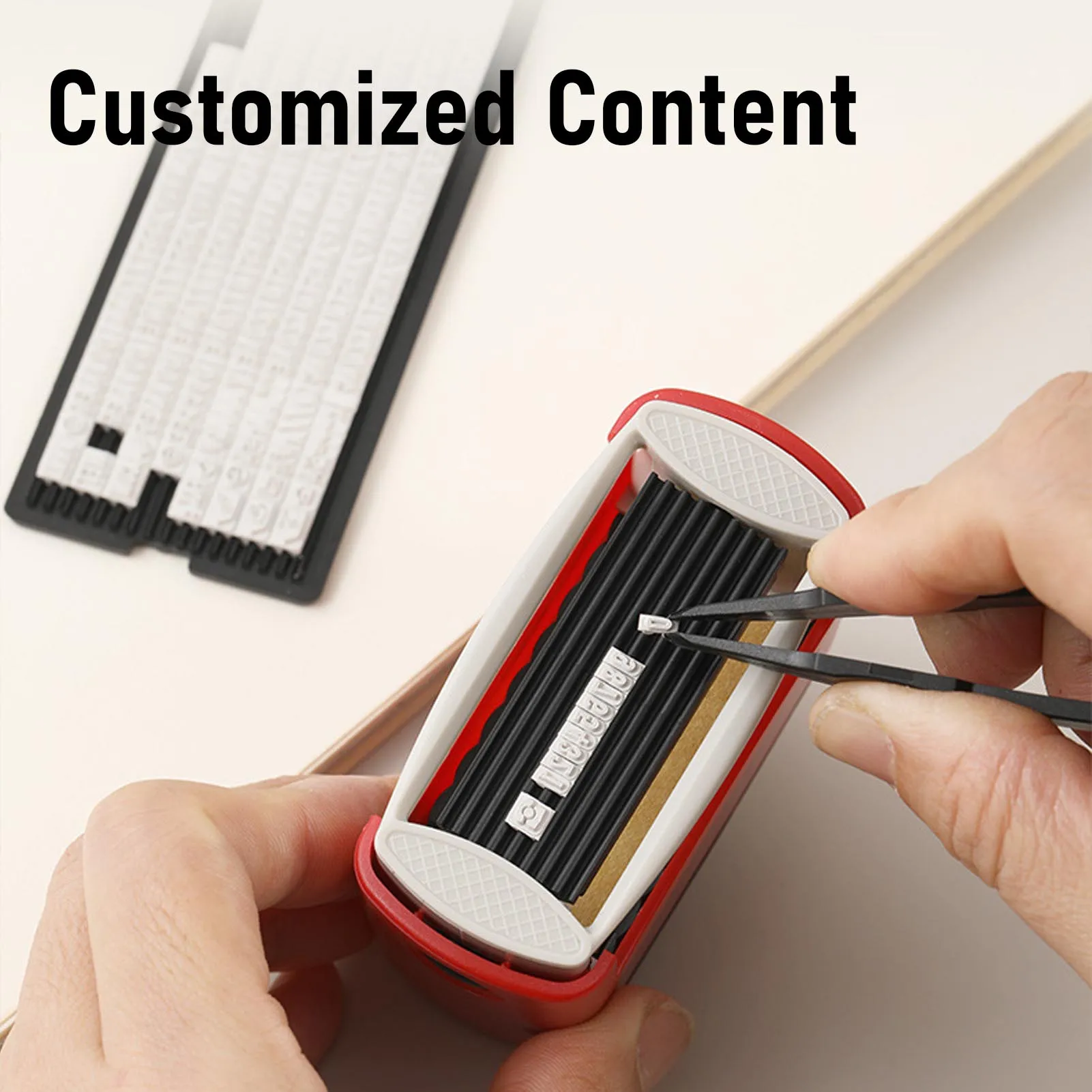 Custom Date Stamp Custom Stamp Kit Red Shell Flexible Customizable Numbers Letters and Symbols Stamp