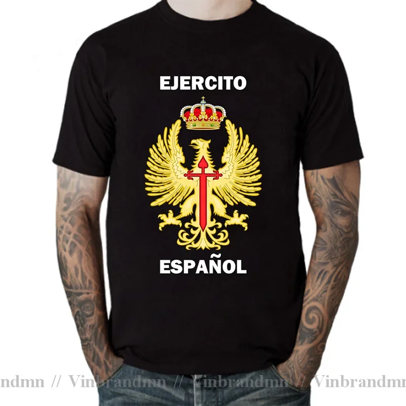 Funny To Spain To Serve Until Dying Spain Army T-Shirt Kingdom of Spain Coats of Arm T Shirt Men Espana Espanol Plus Size S-6XL