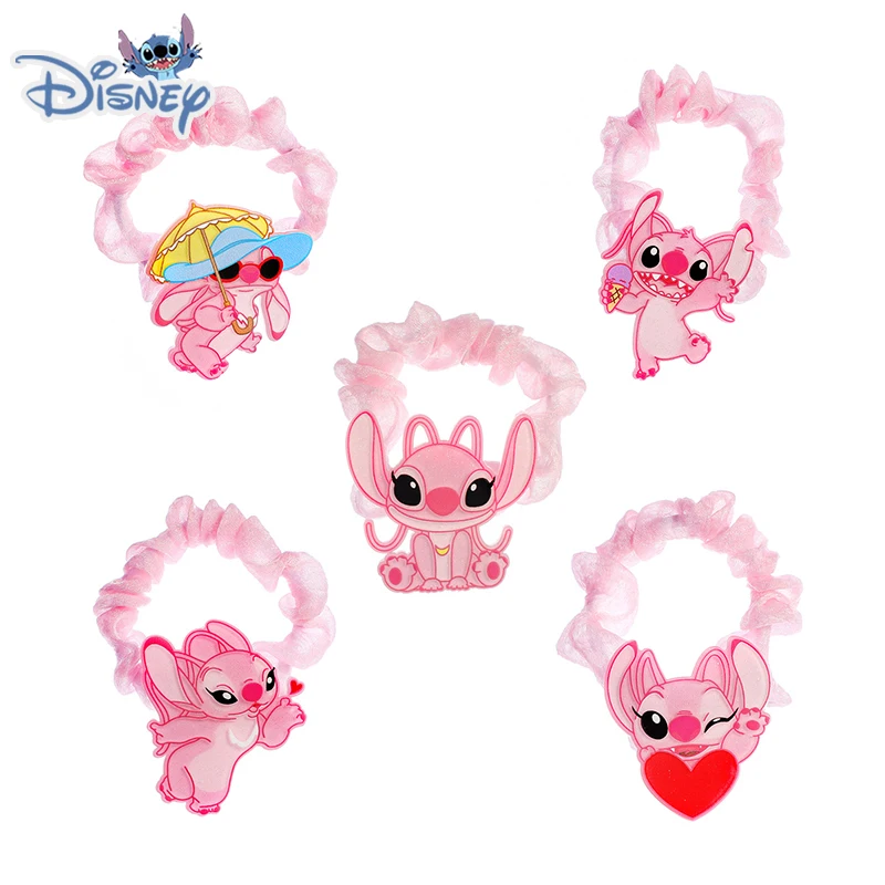 Disney Stitch Hair Ropes Cute Lilo & Stitch Headband Hair Funny Kids Cartoon Fashion Elastic Accessories Ponytail Holiday Gifts