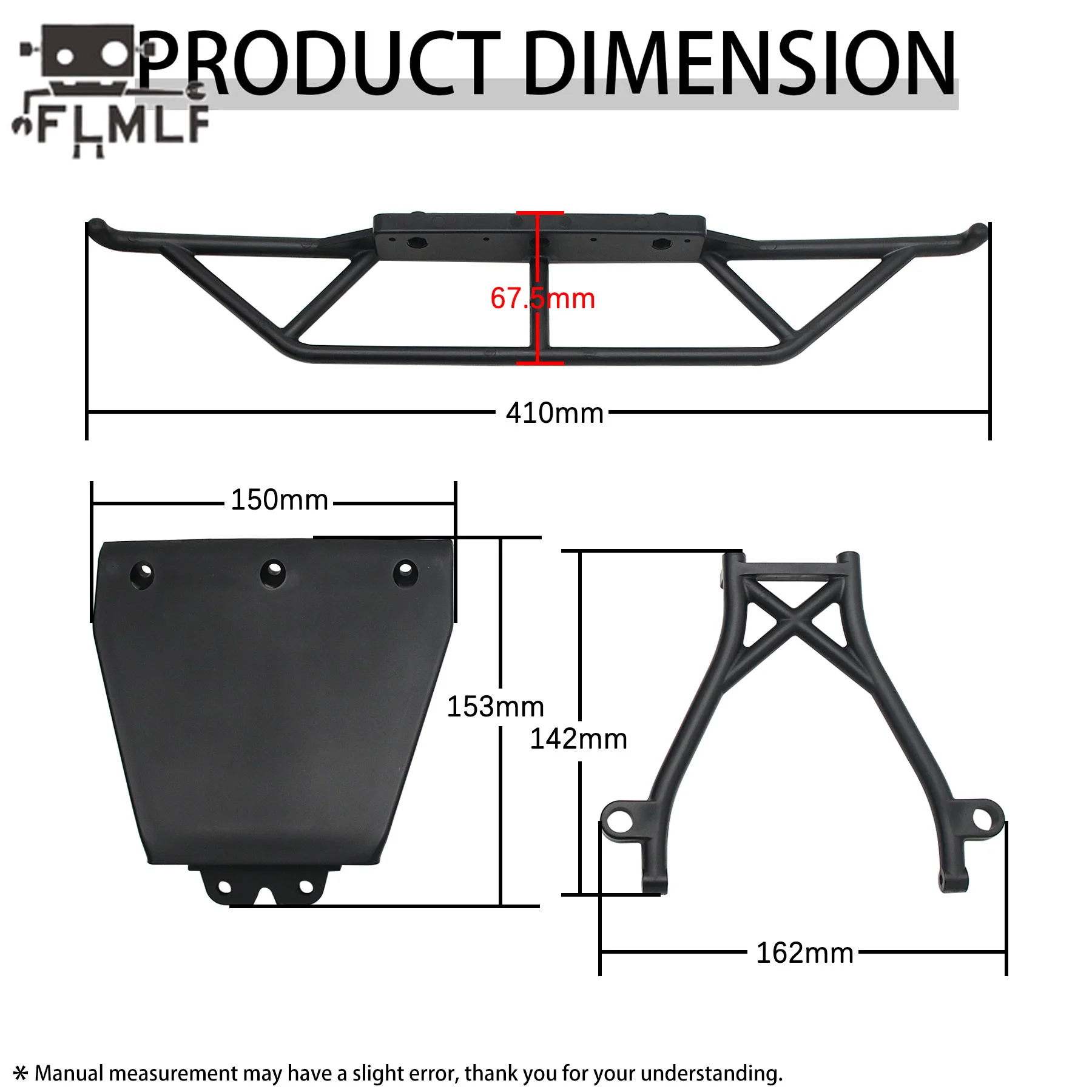 FLMLF RC CAR Plastic Front or Rear Bumper Kit or Accessories for 1/5 Losi 5ive-t Rovan LT King Motor X2 DTT QL FID TRUCK PARTS