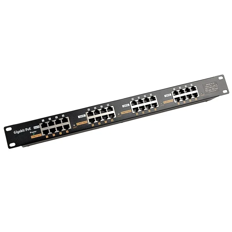 Universe Grocery Store Rack-specific, 16-port POE Mid-span Gigabit Ethernet Powered Injector (supports A.B Mode for POE)
