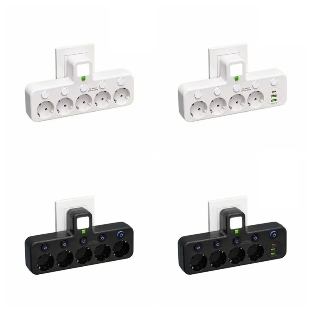 

Plastic EU Plug Outlet No Extension Cord Multi-Port Electrical Socket USB Type-C Ports Fast Charging Plugs and Sockets Office