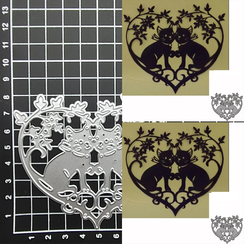 

metal cutting dies cut die mold Heart Cat Animal decoration Scrapbook paper craft knife mould blade punch stencils dies