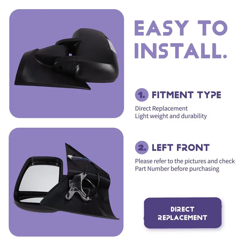 Electric Rearview Mirror With Turn Signal Assy For SAIC MAXUS LDV V80 Outside Door Mirror Auto Reversing Side Mirror-boom