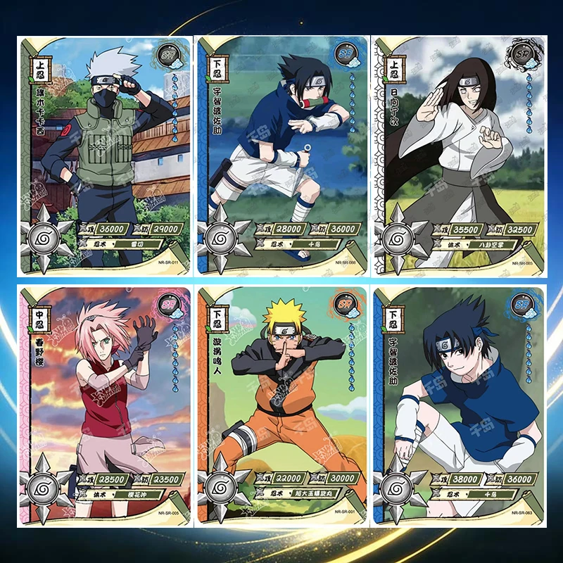 Kayou Anime Naruto SR Cards Uchiha Sasuke Uzumaki Naruto Haruno Sakura Hyuga Neji Hatake Kakashi Hyuga Hinata Collection Cards