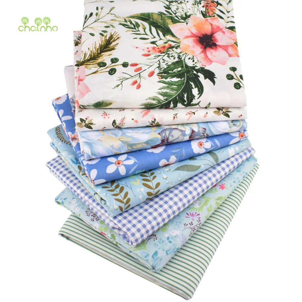 Chainho,Printed Twill Weave Cotton Fabric,DIY Sewing Quilting Material,Patchwork Cloth,8 Design Series,2 Specification,CC107