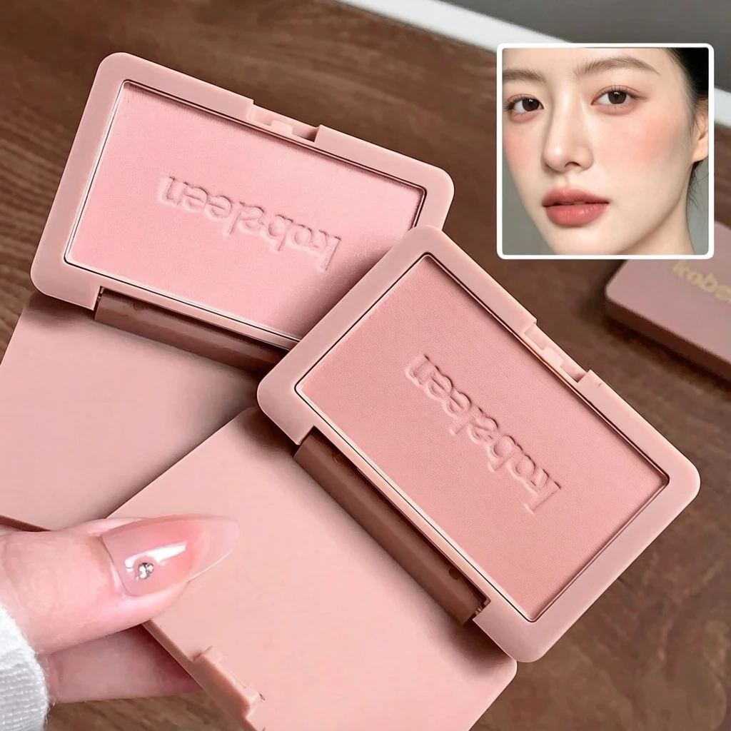 Kobeleen Matte Blush Powder Soft Nude Tones Smooth Texture Natural Flush Daily Face Cosmetic