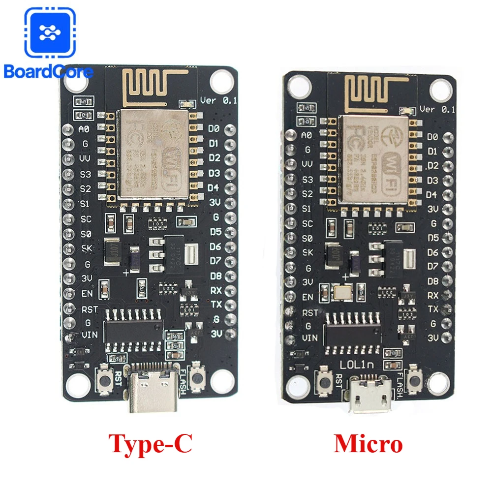 ESP8266 Serial Port WiFi Module NodeMCU Lua V3 IoT Development Board Module TYPE-C/Micro USB Interface CH340 for Smart Home DIY
