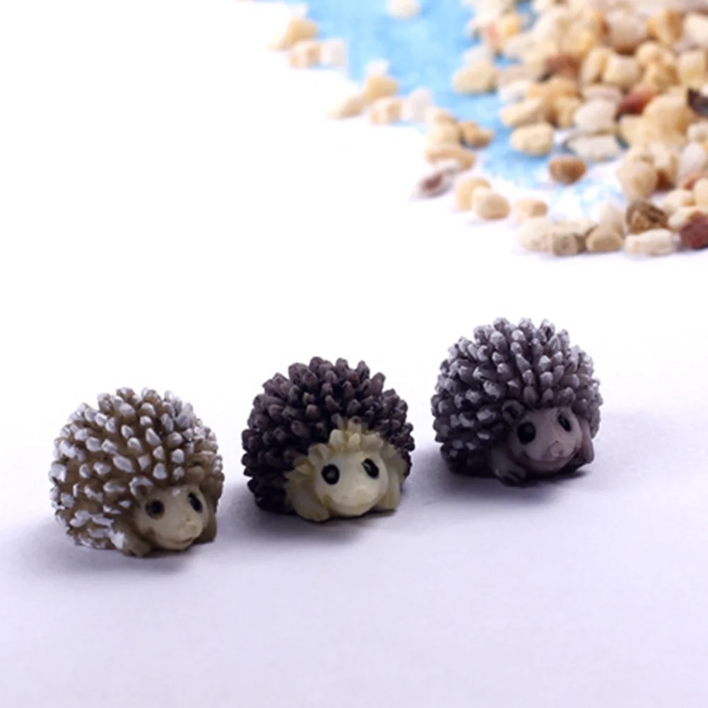 

10pcs Mini Hedgehog Figurines Garden Miniature Ornaments For Terrarium Decor Micro Landscape Decoration Fairy Garden Accessories