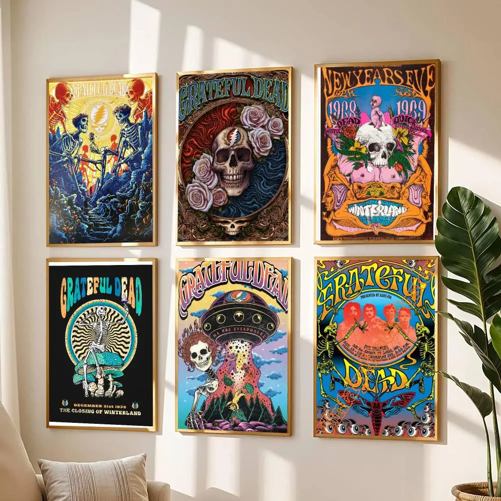 band G-Grateful Dead-D Poster Modern Wall Decal for Living Room Cafe Office Bar and Bedroom