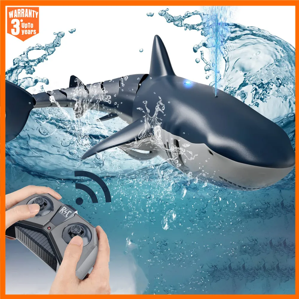 Intelligent Rc Shark Whale Water Spray Toy Remote Control Ship Submarine Robot Fish Electrical Fish Toys for Boys Baby Children