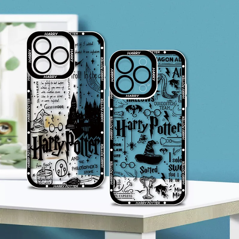 Art Potters Wand Harries Phone Case For iPhone 15 14 13 12 11 Mini XS XR X Pro MAX 8 7 Plus SE Angel Eyes Transparent