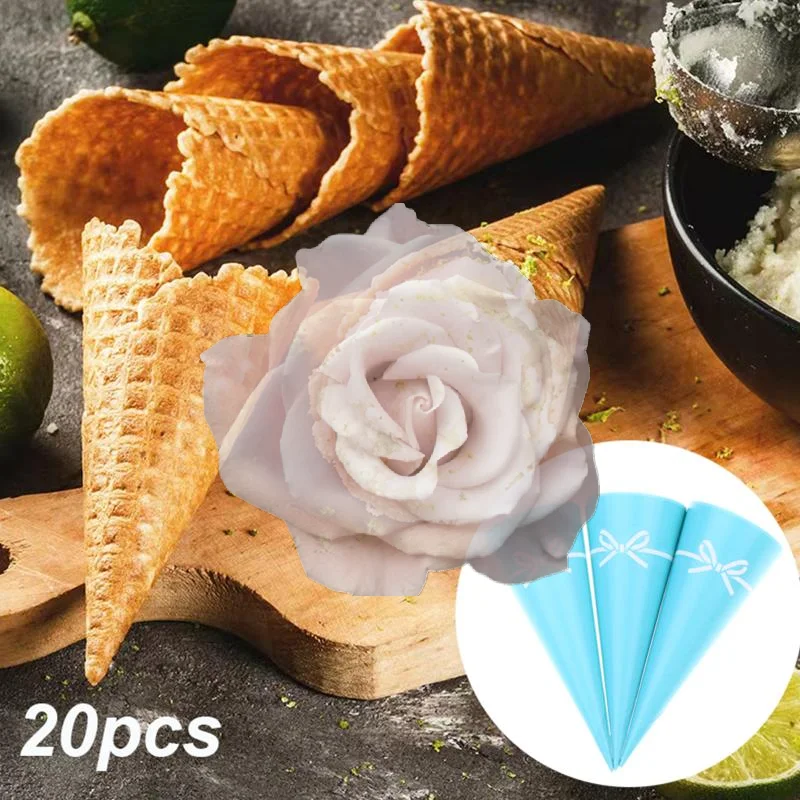 Popular 20Pcs Food Safe Ice Cream Cone Paper Sleeves Disposable Anti-Stick 108x42mm for School Event Snack Distribution