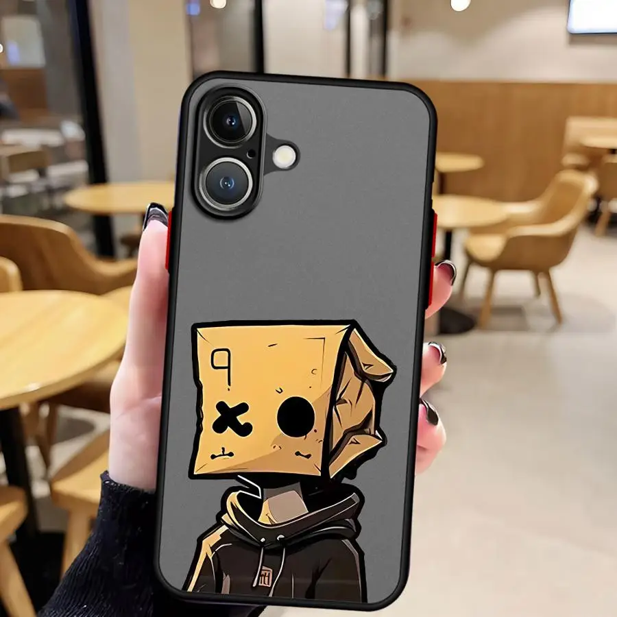 حافظة بنمط رجل ورقي كرتوني لهاتف آيفون 15 16 14Plus 12 13 11 Pro Max 7 8 XS Max 13 Mini 17 Air Soft Cover